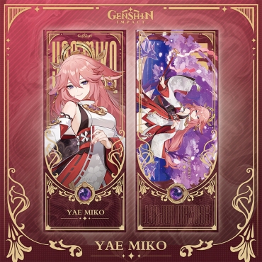Genshin Impact Lazer Glitter Two-Sided Book Divider - Yae Miko