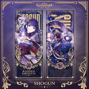 Genshin Impact Lazer Glitter Two-Sided Book Divider - Raiden Shogun