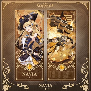 Genshin Impact Lazer Glitter Two-Sided Book Divider - Navia
