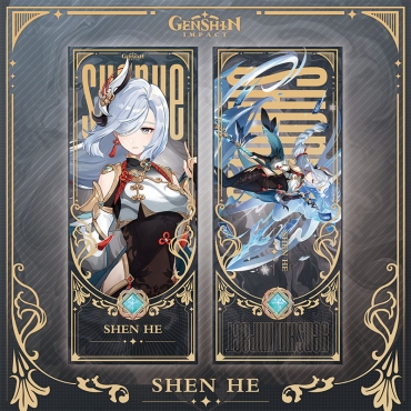 Genshin Impact Lazer Glitter Two-Sided Book Divider - Shenhe