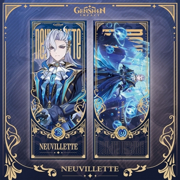 Genshin Impact Lazer Glitter Two-Sided Book Divider - Neuvillette