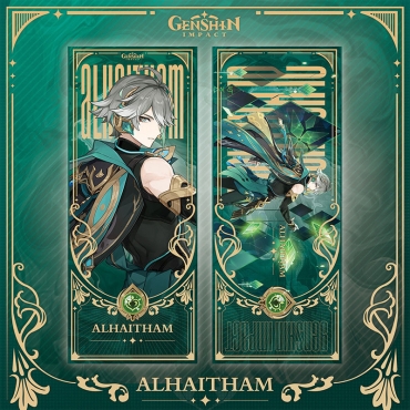Genshin Impact Lazer Glitter Two-Sided Book Divider - Alhaitham