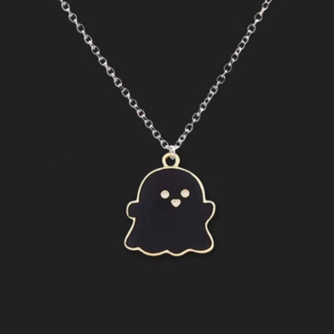 Necklace - Cute Black Ghost