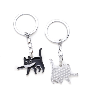 Cute Keychain - Black Kitten w/ Knife