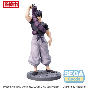 Vedere frontală completă a statuetei Toji Fushiguro 17 cm în postură de luptă din Jujutsu Kaisen
