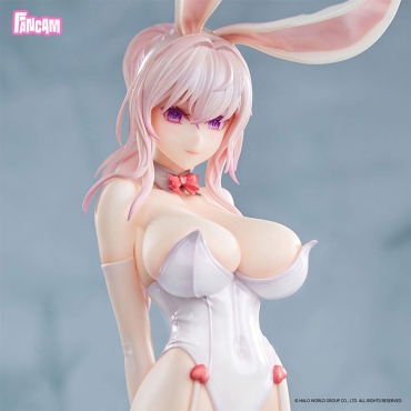 Vedere laterală a statuii Bunny Girl albă PVC scară 1/6