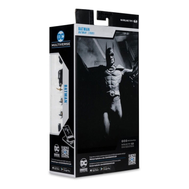 Figurină Batman 1989 lângă cutia originală