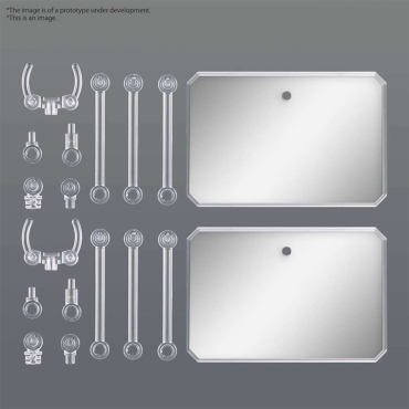 Action base 6 clear mirror stickers set