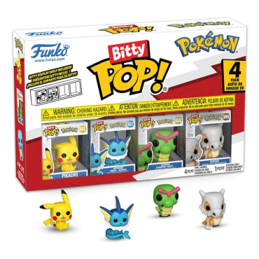 Pokémon Bitty POP! Vinyl Figure 4-Pack Series 1 2 cm - Pikachu, Squirtle, Charmander, Cubone