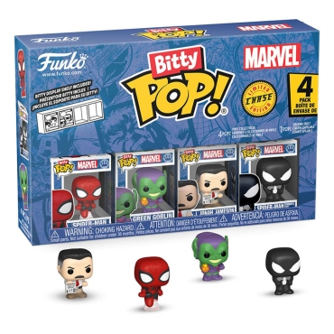 Spider-Man Bitty POP! Vinyl Figure 4-Pack Series 1 2 cm - Spider-Man, Green Goblin, J. Jonah Jameson + Chase