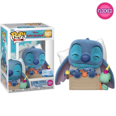 Lilo & Stitch Disney Plus POP! Figurină vinil Stitch dormind în cutie (flocat) (Ediție specială) #1607