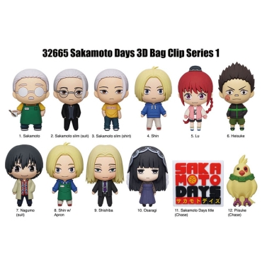  Seria de cleme pentru pungi Sakamoto Days 3D din PVC