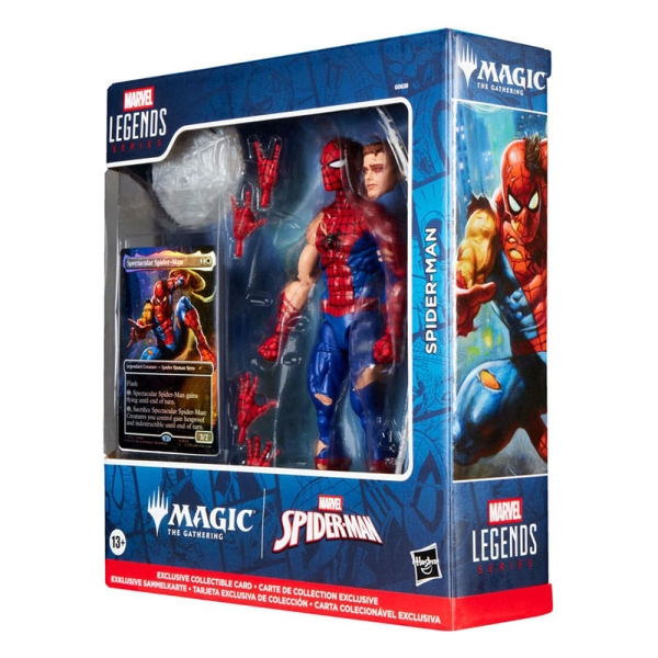 Marvel Legends Magic: The Gathering Figurină Spider-Man avariat în luptă (plus cartonaș foil exclusiv) 15 cm