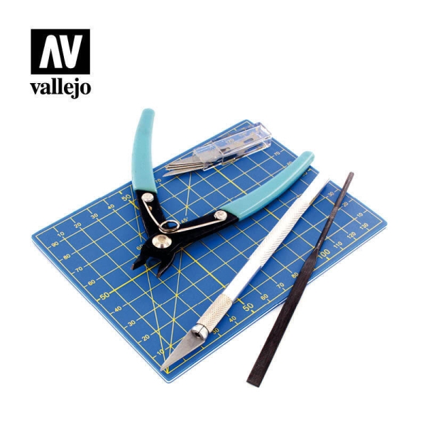 Set de 9 scule de modelare din plastic Vallejo 11001
