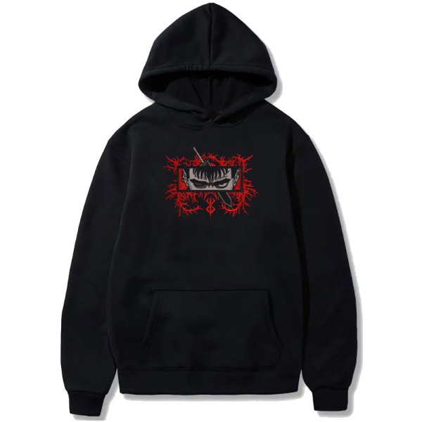 Hanorac gros negru cu broderie Berserk - Guts