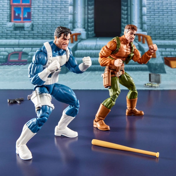 Figurină de acțiune Punisher Marvel Legends Gamerverse, pachet de 2, Punisher și Nick Fury, 15 cm