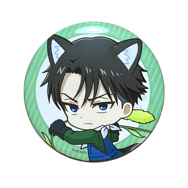 Attack on Titan Can Badge - Levi Neko