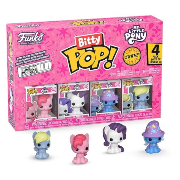 My Little Pony Bitty POP! Bitty Bot Cartoon Set - Pinkie Pie, Rarity, Trixie, Derpy