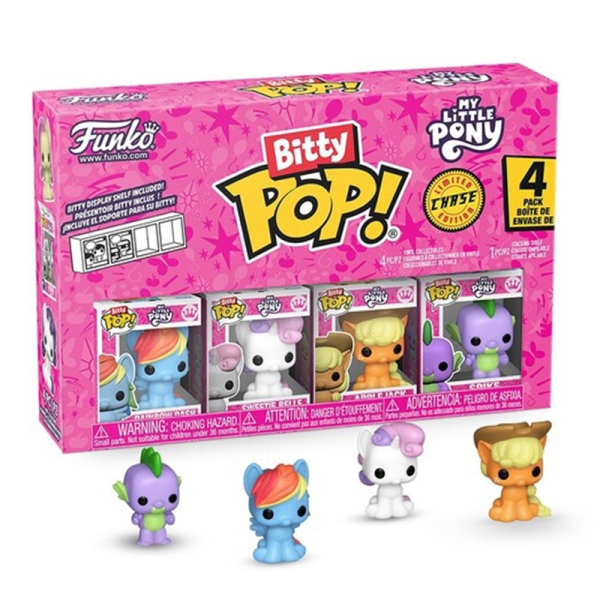 My Little Pony Bitty POP! Bitty Bot Cartoon Set - Rainbow Dash, Sweetie Belle, Applejack, Spike
