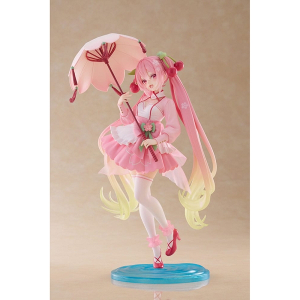 Hatsune Miku AMP PVC Statue - Newley Written Sakura Miku Sakura Dress Ver. 21 cm