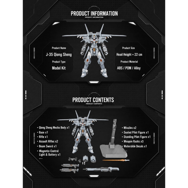 Kit de model din plastic - J-35 Qiong Sheng