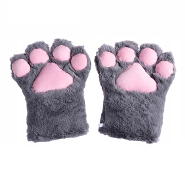 Mănuși negre de pluș / Labele Cosplay