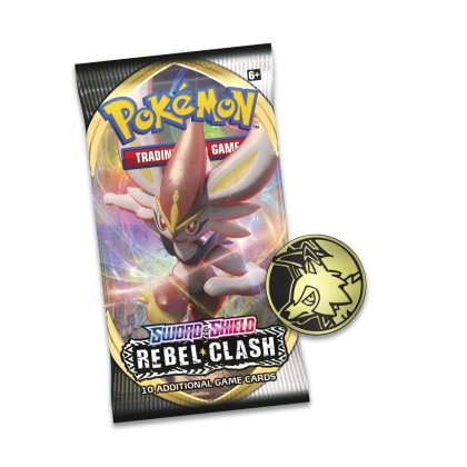 Pokemon TCG Sword & Shield-Rebel Clash - 3 amplificatoare, monede și card promoțional Duraludon