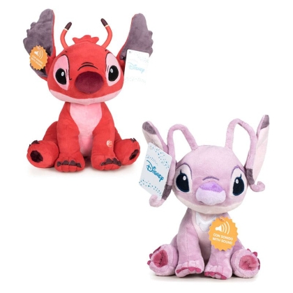 HOBBY COMBO: Disney Stitch Angel soft plush toy with sound 30cm + Disney Stitch Leroy soft plush toy with sound 30cm
