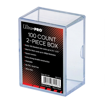 UP - 2-Piece 100 Count Clear Card Storage Box