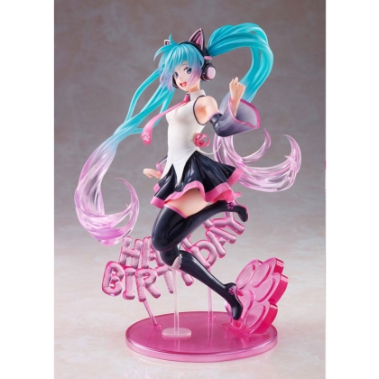  Vocaloid AMP PVC Statue Hatsune Miku Birthday 2021 Happy Cat ver. 23 cm