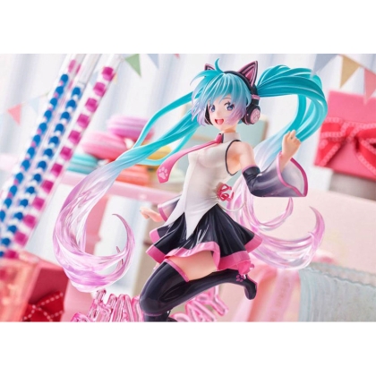  Vocaloid AMP PVC Statue Hatsune Miku Birthday 2021 Happy Cat ver. 23 cm