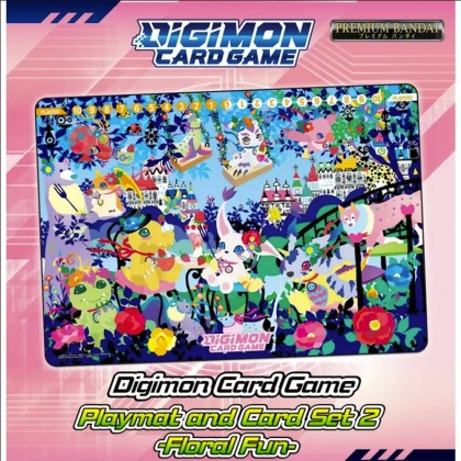 PRE-ORDER: Digimon Card Game Playmat and Card Set 2 - Floral Fun PB-09 