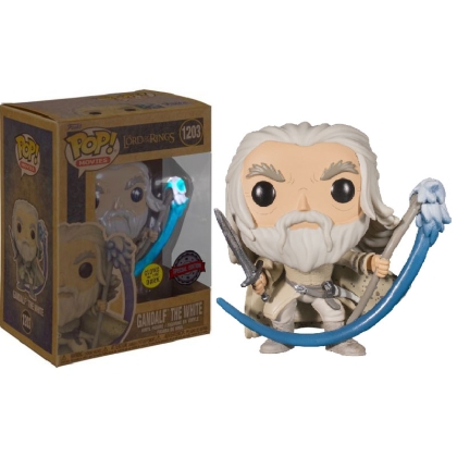 Funko Pop! Movies: Lord of the Rings - Gandalf The White (with Sword &amp; Staff) (Glows in the Dark) (Special Edition) #1203 Vinyl Figure 