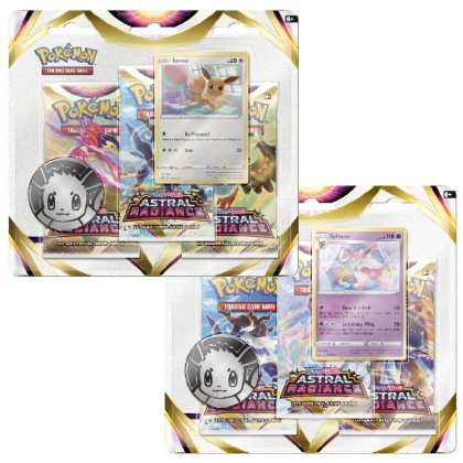 Pokemon TCG: Sword & Shield 10 Astral Radiance 3 Pack Blister - Eevee or Sylveon 