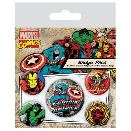 Marvel Captain America Pin Badges 5-Pack
