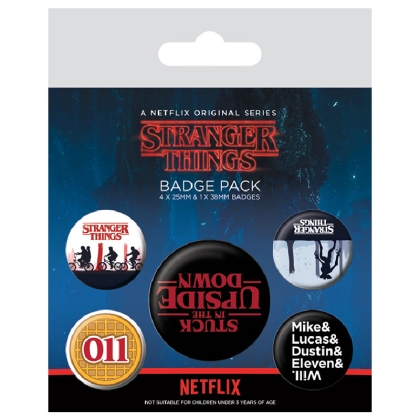 Stranger Things - Stuck in the Upside Down Pin Badges 5-Pack