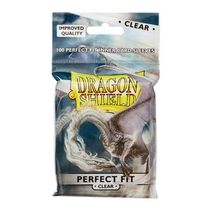 Dragon Shield Standard Size Perfect Fit Sleeves - Clear (100 Sleeves) 