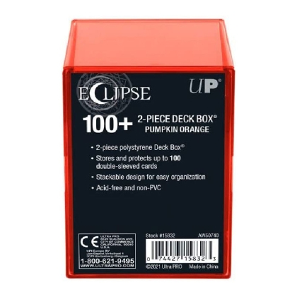 UP Eclipse- 2-Piece 100+ Deck Box - Pumpkin Orange
