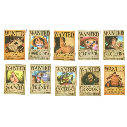 One Piece Wanted​ Sticker Pack - 10pcs