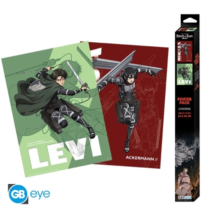 ATTACK ON TITAN - Set 2 Chibi Posters - Levi & Mikasa (52x38)