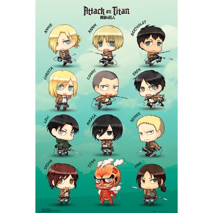 ATTACK ON TITAN - Poster Maxi 91.5x61 - Chibi characters 