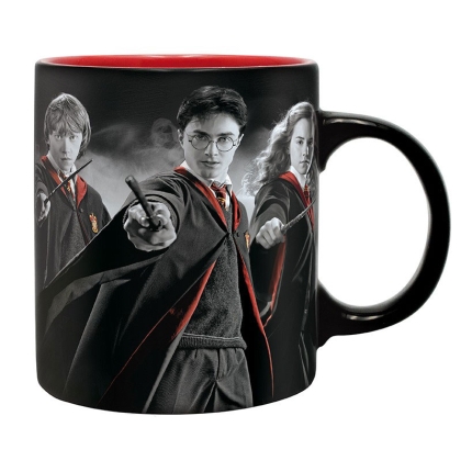 Harry Potter Комплект Керамична Чаша + Тефтер + Ключодържател - Harry Ron Hermione