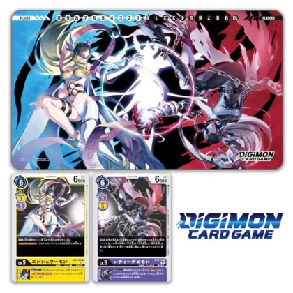 Digimon Card Game Tamer Goods Set Angewomon ＆ LadyDevimon PB14 - Playmat and Card Set