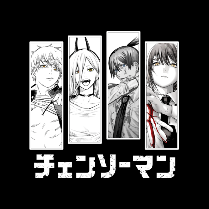 Chainsaw Man: Anime T-shirt - Denji, Power, Aki & Makima