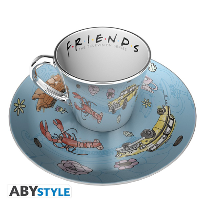 Friends - Set Mirror  Mug + Plate - Pattern