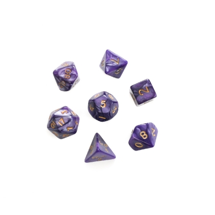 Dice set 7pcs - Pearl - Purple