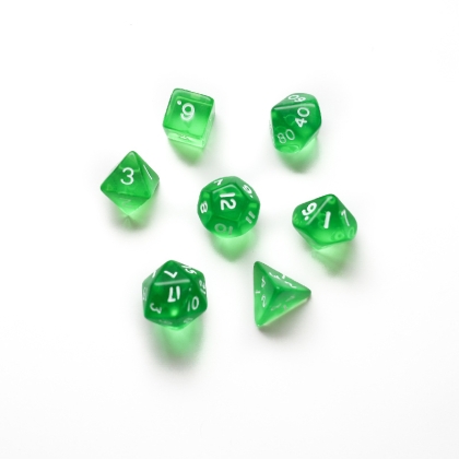 Dice set 7pcs - Gem - Green