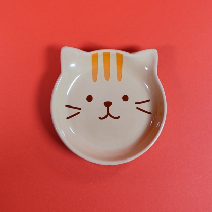 Set Ceramic Cup + Plate/Lid - Kitten Yellow