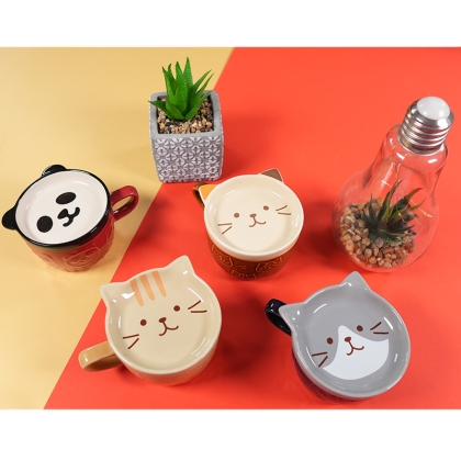 Set Ceramic Cup + Plate/Lid - Panda