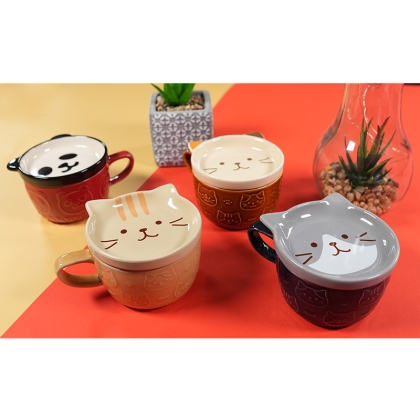 Set Ceramic Cup + Plate/Lid - Panda